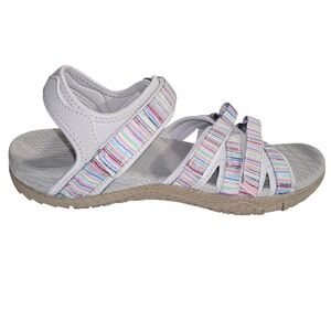 WHITN Women Gray Rainbow Strappy Sport Sandals size 41 gently worn ortho 10.5